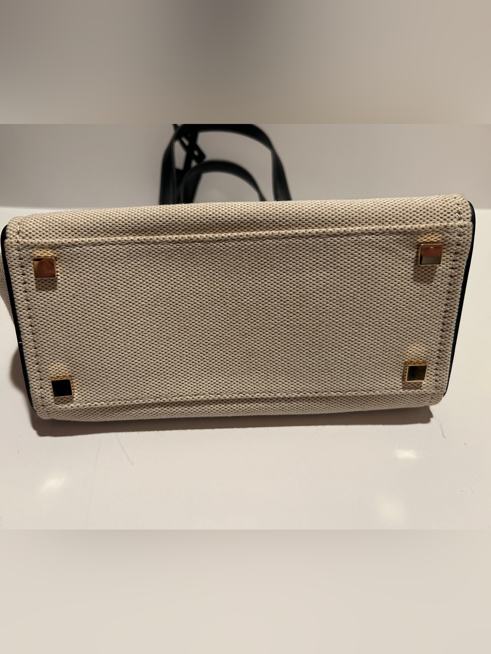 MICHAEL Michael Kors Black & Cream Canvas satchel with leather trim - Picture 12 of 14